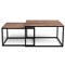 Homeroots 30" Brown And Black Solid Wood And Iron Square Coffee Table 379804 - alternate 1