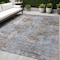 Homeroots 5' X 8' Mocha and Blue Abstract Washable Non Skid Indoor Outdoor Area Rug 564246 - alternate 1