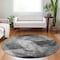 Homeroots 8' Gray And Black Round Geometric Washable Indoor Outdoor Area Rug 602847 - alternate 5