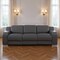 Homeroots 103" Dark Gray Italian Leather Reclining USB Sofa 632876 - alternate 14
