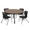 Regency Round Kee Adjustable Classroom Table W/ 4 Andy Stack Chairs, 36 in W, 36 in L, Noble Oak TB36RNDNOAPGY45BK - alternate 1