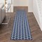 Homeroots 10' Navy Blue And Ivory Geometric Indoor Outdoor Runner Rug 564061 - alternate 7
