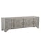 Homeroots 79" Gray Carved Scrollwork Distressed Solid Wood Enclosed Storage TV Stand 565171 - alternate 6