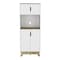 Homeroots 67in Light Oak and White Pantry Cabinet with Two Shelves 488521 - alternate 1