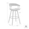 Armen Living Athena 27in Swivel Walnut Wood Counter Stool in Gray Faux Leather with Black Metal LCATBAWAGRY26 - alternate 5