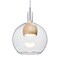 Besa Lighting Benji Cord Pendant, Clear/Natural, Satin Nickel Finish, 1x9W LED 1JT-BENJICLNA-LED-SN - alternate 1