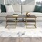 Homeroots 45" Gold Steel Coffee Table With Shelf 520929 - alternate 7