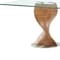 Homeroots 95" Clear And Brown Glass And Solid Wood Double Pedestal Base Dining Table 487882 - alternate 2