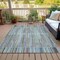 Homeroots 5' X 8' Teal Blue And Brown Striped Washable Indoor Outdoor Area Rug 631564 - alternate 6