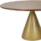 Homeroots 48" Brown And Gold Rounded Solid Wood And Iron Pedestal Base Dining Table 517854 - alternate 3