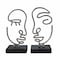 Homeroots Set of Two Black and Silver Aluminum Tabletop Sculpture, 2PK 568875 - alternate 1