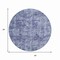 Homeroots 8' Blue And Ivory Round Abstract Washable Indoor Outdoor Area Rug 615442 - alternate 5