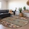 Homeroots 8' Rust Gray And Gold Round Tribal Washable Indoor Outdoor Area Rug 615418 - alternate 5