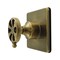 Kingston Brass Single-Handle Six-Way Diverter Valve with Square Trim Kit, Antique Brass KS4043RX - alternate 1