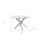 Homeroots 48" Clear and Silver Glass and Metal Cross Leg Base Round Top Dining Table 555159 - alternate 3