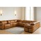 Homeroots Chestnut Italian Leather Power Reclining U Shaped Ten Piece Corner Sectional With Console 634694 - alternate 8