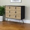 Homeroots 32" Natural and Black Three Drawer Dresser 552270 - alternate 8