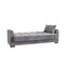 Homeroots 87" Gray Microfiber Convertible Futon Sleeper Sofa And Toss Pillows With Storage 607096 - alternate 3