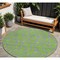 Homeroots 8' Lime Green And Purple Round Geometric Washable Indoor Outdoor Area Rug 599210 - alternate 1