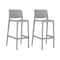 Homeroots Set of Two 30" Gray Heavy Duty Plastic Low Back Outdoor Bar Height Chairs, 2PK 565361 - alternate 5