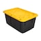 Homz 27 gal Black/Yellow Snap Lock Storage Box 14.7 in. H X 20.4 in. W X 30.4 in. D Stackable 691286 - alternate 1