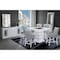 Homeroots 47" White Silver And Black Glass Faux Crystal And Wood Square Bar Table 564795 - alternate 3