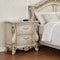 Homeroots 32" Antiqued White Two Drawers Mirrored Nightstand 347174 - alternate 5