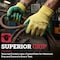 Bison Life Latex Crinkle Coated Work Gloves, Ultra Stretch Grip Gloves for Utility, Yellow/Green, 12 Pairs, 12PK BLZ-ESRG-18YGR-12 - alternate 5