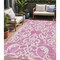 Homeroots 5' X 8' Blush And Ivory Damask Washable Indoor Outdoor Area Rug 614414 - alternate 1