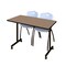 Regency Kobe Mobile T-Base Training Table W/ 2 M Stack Chairs, 48 in W, 24 in L, Noble Oak MKTRCC4824NO47GY - alternate 1