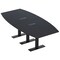 Skutchi Designs 8ft Conference Table With Power Unit | 8 Person Modular Boat Meeting Table | Harmony Series HAR-BOT-48X96-T.BK-U999ST19-EBLK - alternate 1