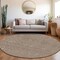 Homeroots 8' Brown And Beige Round Geometric Washable Indoor Outdoor Area Rug 595633 - alternate 6