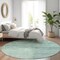 Homeroots 8' Aqua And Teal Blue Round Medallion Washable Indoor Outdoor Area Rug 616090 - alternate 5