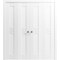 Vdomdoors Sliding Closet Double Bi-fold Doors, Mela 7444 White Silk, Sturdy Tracks Moldings Trims Hardware Se MELA7444DBF-WS-96 x 96 (4* 24x96) - alternate 1
