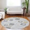 Homeroots 8' Gray Silver And Gold Round Geometric Washable Indoor Outdoor Area Rug 616810 - alternate 6