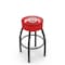 Holland Bar Stool Co 30" 4" Ohio State Cushion Seat, Blk Wrinkle Base Swivel Bar Stool L8B130OhioSt - alternate 1