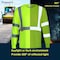 Protectx Long Sleeve T-Shirt, Class 3, Type R, Polyester, Green, S, 3 PK ST-E150LS1-GN-S-03 - alternate 6