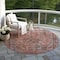 Homeroots 8' Pink And Mauve Round Medallion Washable Indoor Outdoor Area Rug 616072 - alternate 5