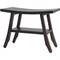 Homeroots 24" Dark Brown Teak Shower Bench With Shelf 376686 - alternate 1