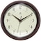 Infinity Instruments Retro Round Metal Wall Clock, Mahogany, 9.5 in 10940DR - alternate 1