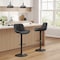 Homeroots Set of Two 31" Black Faux Leather And Steel Swivel Low Back Adjustable Height Bar Chairs 524978 - alternate 6