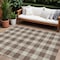Homeroots 9' X 12' Brown And Beige Plaid Washable Indoor Outdoor Area Rug 595383 - alternate 1