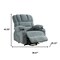 Homeroots 39" Blue Faux Leather Leather Heated Massage Lift Assist Recliner With USB 718741 - alternate 4