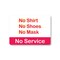 Signmission PSA, No Shirt No Shoes No Mask No Service, 14in X 10in Peel And Stick Wall Graphic, NS-RD-1014-25351 OS-NS-RD-1014-25351 - alternate 1