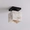 Jonathan Y Alessia 5" 1-Light Modern Contemporary Alabaster/Iron Cube LED Semi Flush Mount, White Marbling/Black JYL1202B - alternate 8