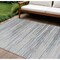 Homeroots 3' X 5' Gray Silver And Blue Striped Washable Indoor Outdoor Area Rug 597247 - alternate 1