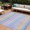 Homeroots 10' X 14' Lavender Sky Blue And Beige Striped Washable Indoor Outdoor Area Rug 631220 - alternate 1