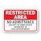 Signmission Restricted Area No Admittance Except Employees In Heavy-Gauge Aluminum, 18" H, A-1824-24756 A-1824-24756 - alternate 1