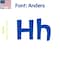 Aacc Self-Adhesive Vinyl Letter: h, Scale: 40 cm. Color: Blue Font: Anders by AACC-Anders-lh-Blue-M40x1 - alternate 1