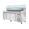 Koolmore 79 in. Three-Door Refrigerated Granite Top Pizza Prep Station w/ Refrigerated Condiment Pan Holder KM-RPCPS-2D79-GRT - alternate 5